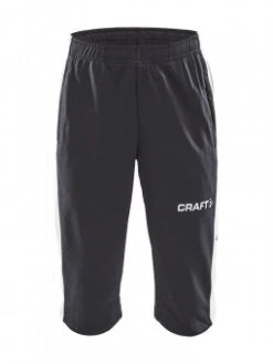 CRAFT PROGRESS 3/4 PANTS JR TRAININGSHOSE KINDER Black-white | 122/128