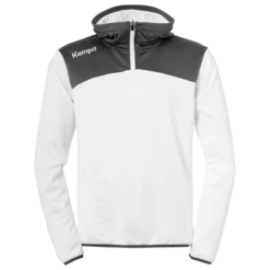KEMPA EMOTION 2.0 QUARTER ZIP HOODY KAPUZENPULLOVER Weiß-anthrazit | 116