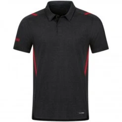 JAKO Polo Challenge Poloshirt Schwarz Meliert-rot | 34