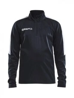 CRAFT PROGRESS HALFZIP LS TEE JR ZIP SWEATER PULLOVER KINDER Black-white | 122/128