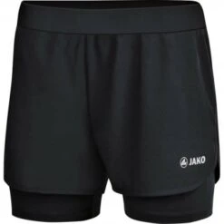 JAKO 2-in-1 Short Laufshort Schwarz | 34